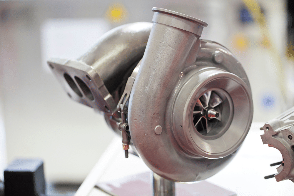 Faulty turbocharger with Branch Automotive in Littleton, CO. A close-up image of a faulty car turbocharger.