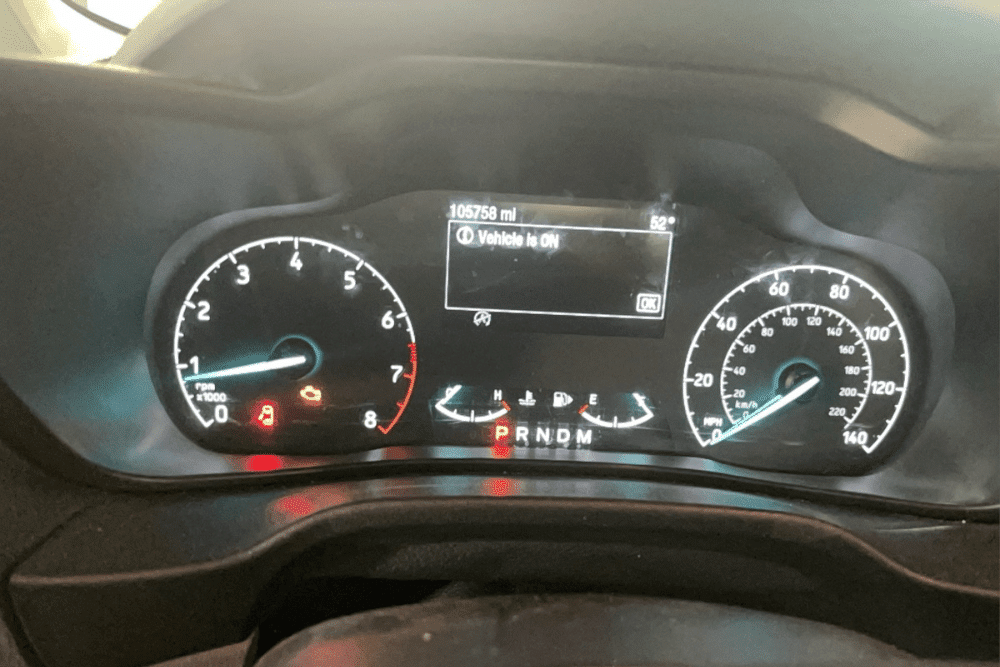 Dashboard warning lights, diesel repair in Littleton, CO by Branch Automotive. Image of a vehicle dashboard with warning lights illuminated, emphasizing timely diagnostics for safety and reliability.
